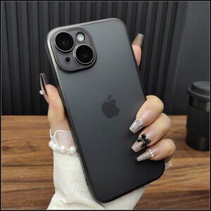 Matte Black Frosted Case with Metallic Frame